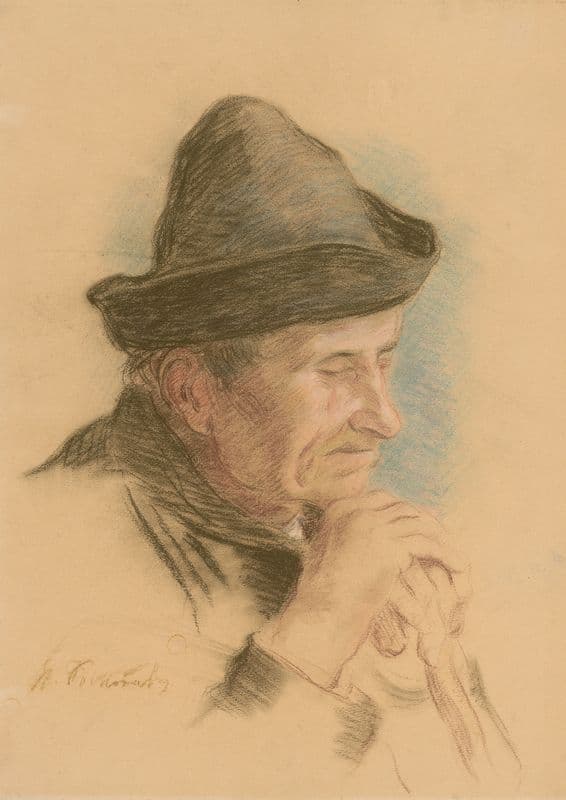 Dozing Old Man (1935–1940) as a canvas print