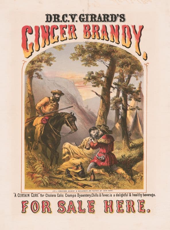 Dr. C.Y. Girard’s Ginger Brandy, for sale here as a canvas print
