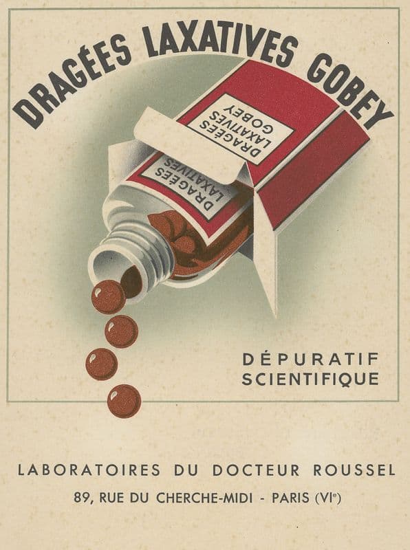 Dragées laxatives Gobey (1910-1950) as a canvas print