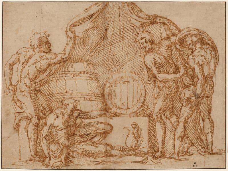 Drunkenness of Noah (ca 1547-1548) as a canvas print