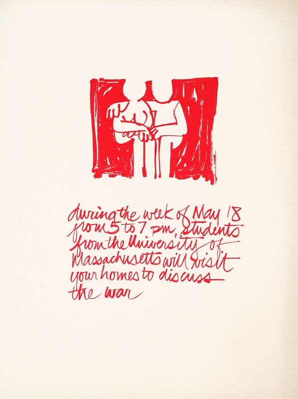 During the week of May 18 from 5 to 7pm, students from the University of Massachusetts will visit your homes to discuss the war (1970-1980) as a canvas print
