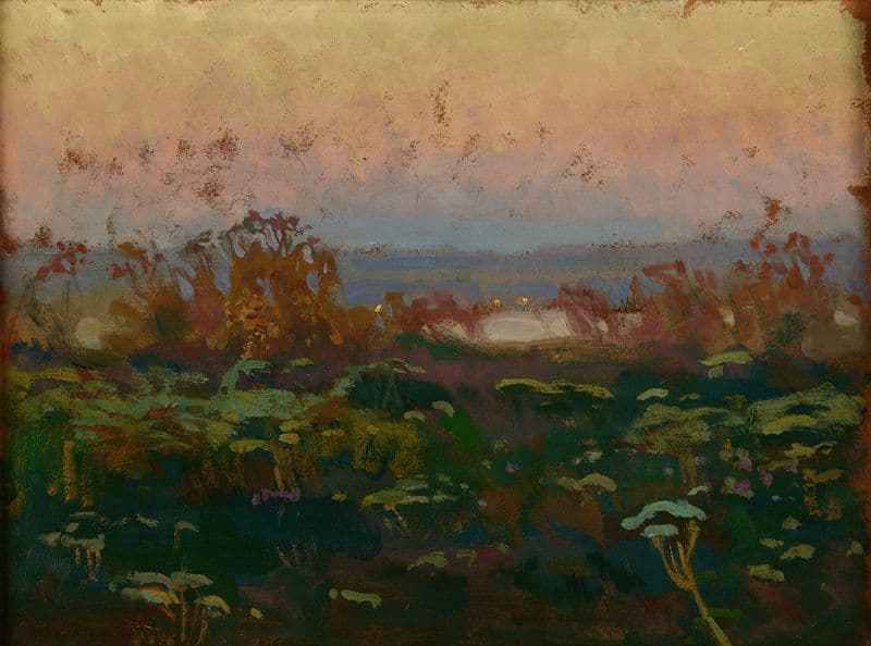 Dusk at the Dnieper River as a canvas print