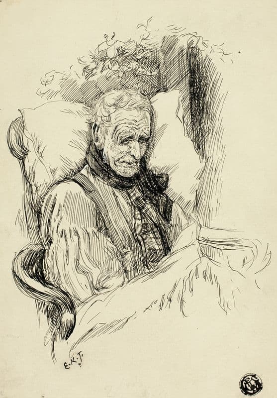 Dying Old Man as a canvas print