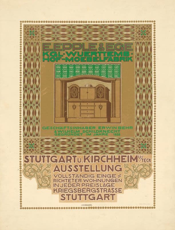 E. Epple & Ege. Ausstellung Königliche Württembergische Hof-Möbelfabrik as a canvas print