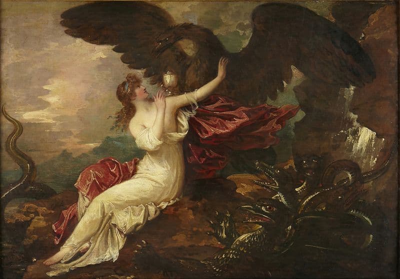 Eagle bringing cup to Psyche (ca. 1802) as a canvas print