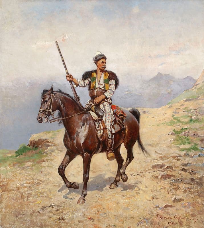Eastern horseman as a canvas print