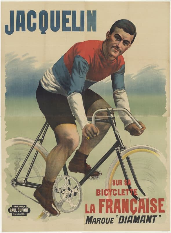 Edmond Jacquelin sur sa bicyclette La Française marque Diamant as a canvas print