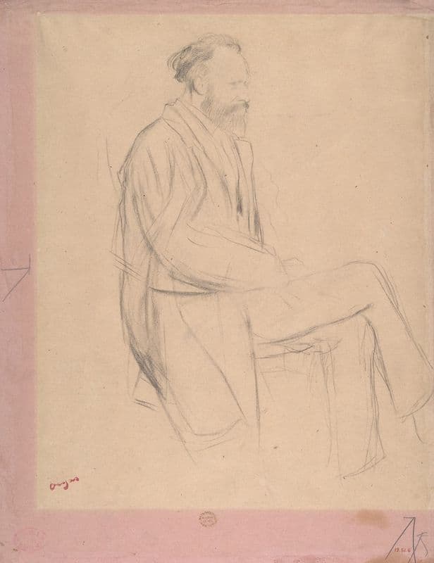 Édouard Manet Seated, Right Profile (ca. 1865) as a canvas print
