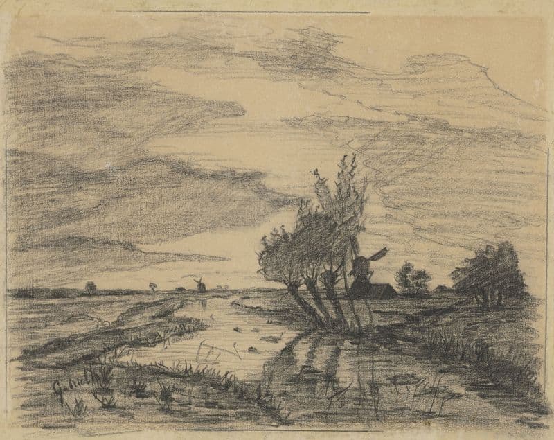 Een wetering bij Abcoude (1838 - 1903) as a canvas print