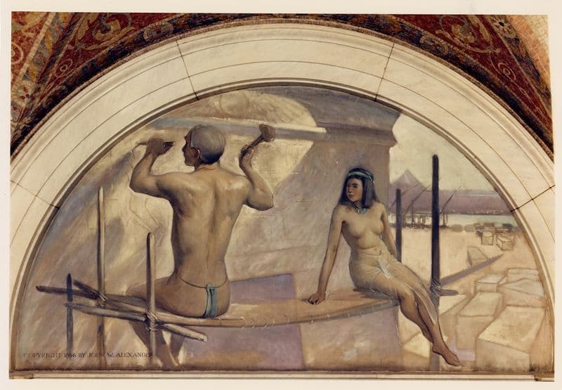 Egyptian hieroglyphics mural in Evolution of the Book series as a canvas print