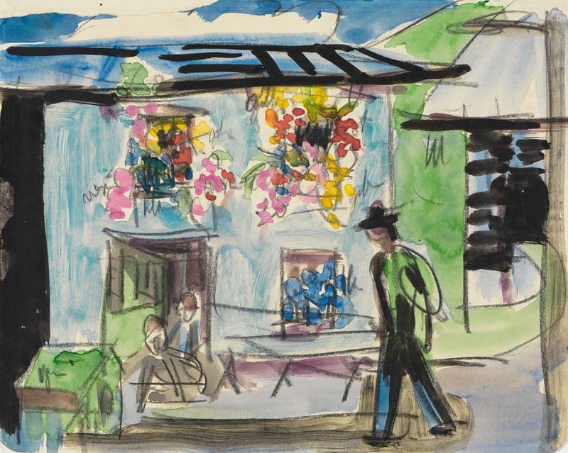 Ein Häuschen mit Blumenfenstern as a canvas print