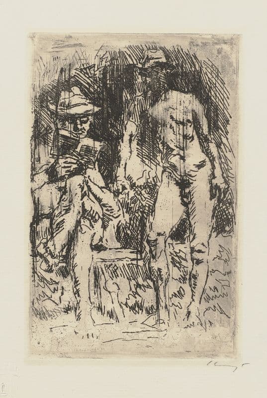 Ein lesender und ein stehender männlicher Akt (Dr. von Fischer) as a canvas print