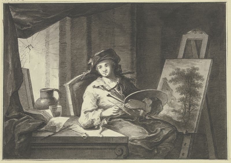 Ein Maler in seinem Atelier as a canvas print
