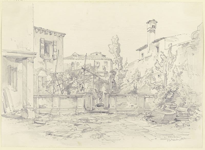 Eingang zu einem Garten in Venedig as a canvas print