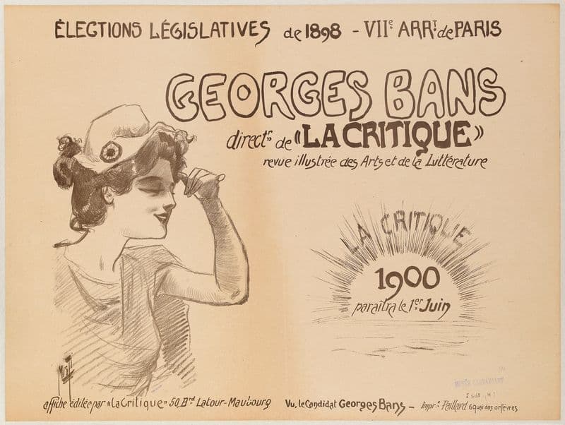 Elections Legislatives De 1898- Viie Arrt De Paris Georges Bans Directr. De La Critique as a canvas print