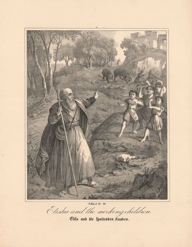 Elisha and the mocking Children as a canvas print
