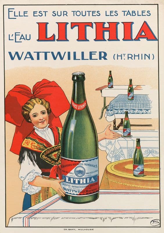 Elle est sur toutes les tables – L’eau Lithia Wattwiller (Haut-Rhin) as a canvas print