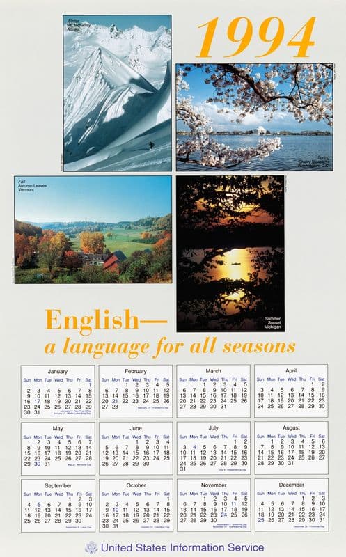 English—A Language for All Seasons. 1994 Calendar. as a canvas print