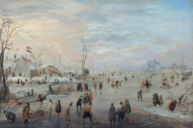 Enjoying the Ice (c. 1615 - c. 1620) as a canvas print