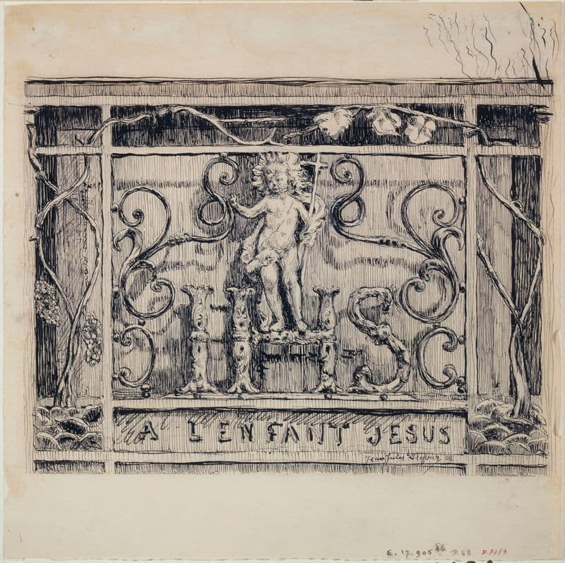 Enseigne A l’Enfant Jésus angle du 43 de la rue des Bourdonnais et du 33 de la rue Saint-Honoré as a canvas print