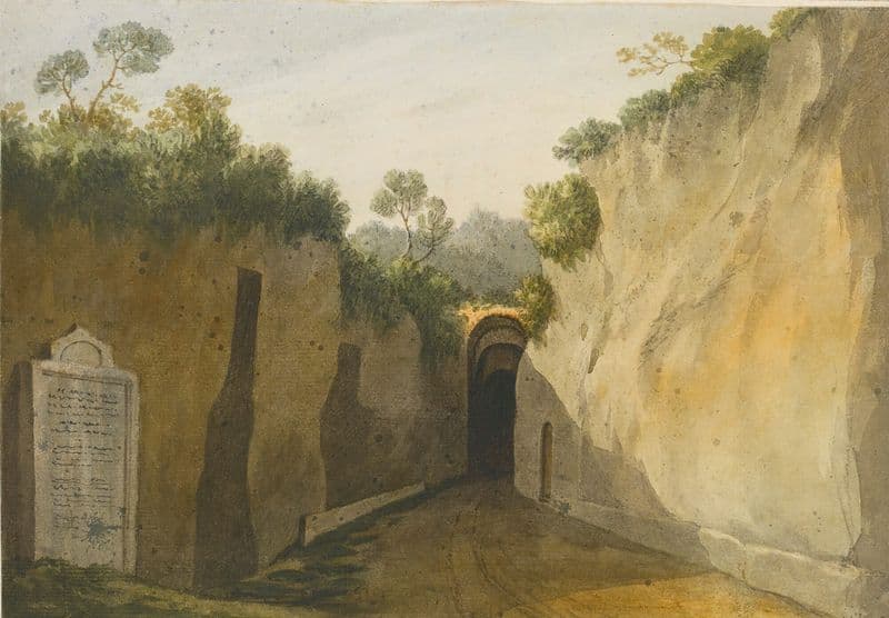 Entrance To The Grotto Of Posillipo, Naples as a canvas print