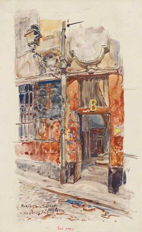 Entrée escalier B du Marché des Enfants-Rouges, en 1907. 3ème arrondissement as a canvas print