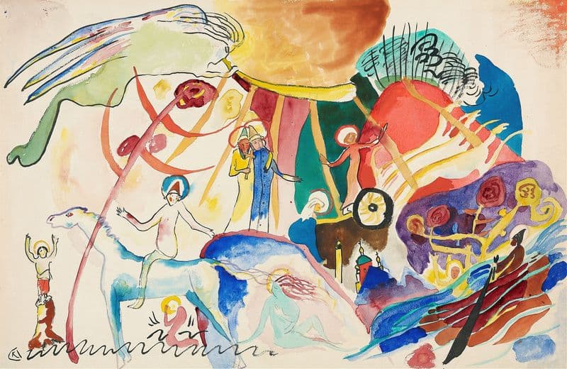 Entwurf zu ‘Allerheiligen II (Komposition mit Heiligen)’ as a canvas print