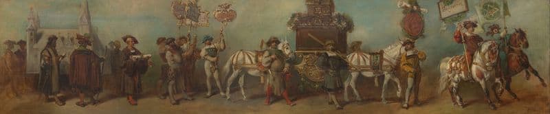 Entwurf zum Festzug 1879 – Das Baugewerbe as a canvas print