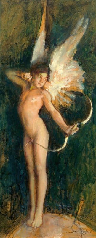 Eros shooting an arrow as a canvas print