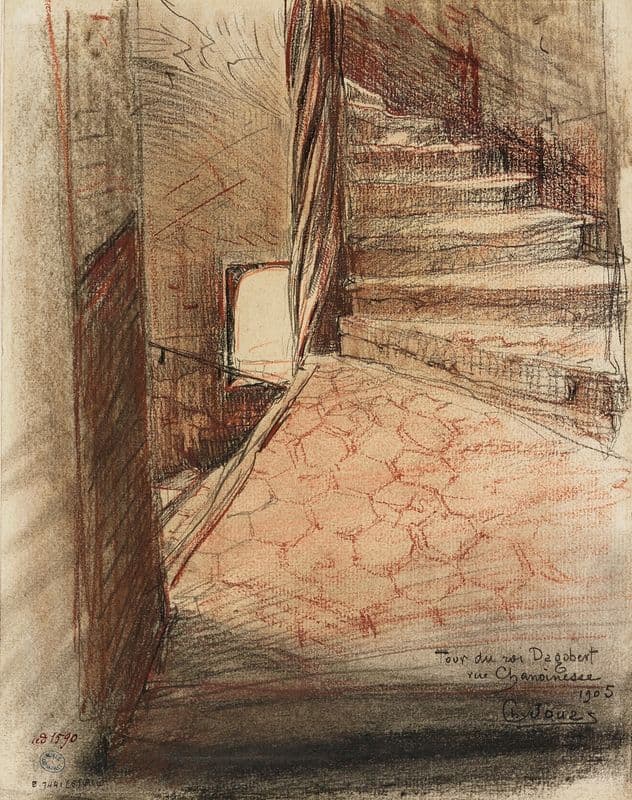 Escalier de la tour Dagobert, rue Chanoinesse (1915-1945) as a canvas print