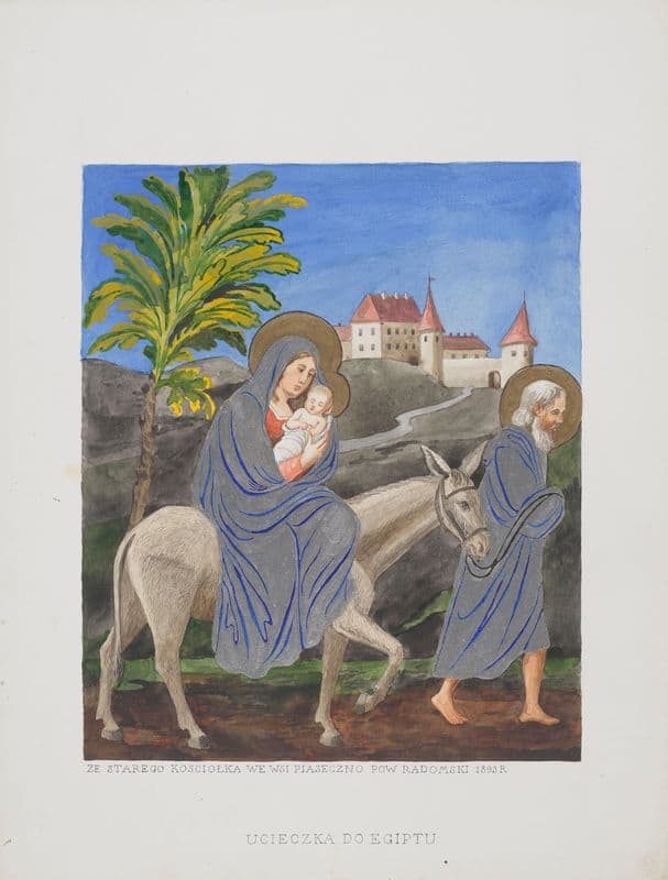 Escape to Egypt; from the old church in the village of Piaseczno, Radom County as a canvas print