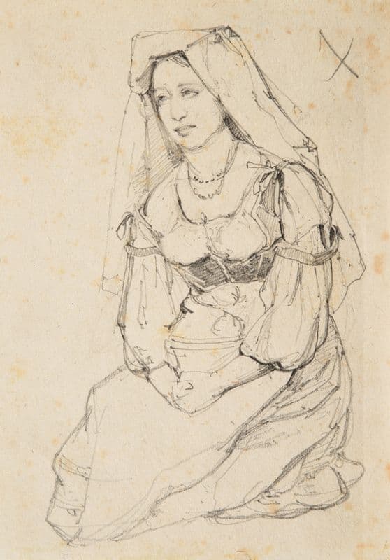 Étude de femme assise as a canvas print