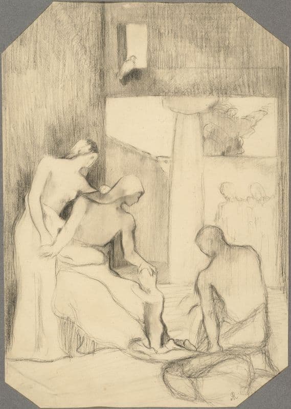 Etude de personnages, scène d’intérieur as a canvas print