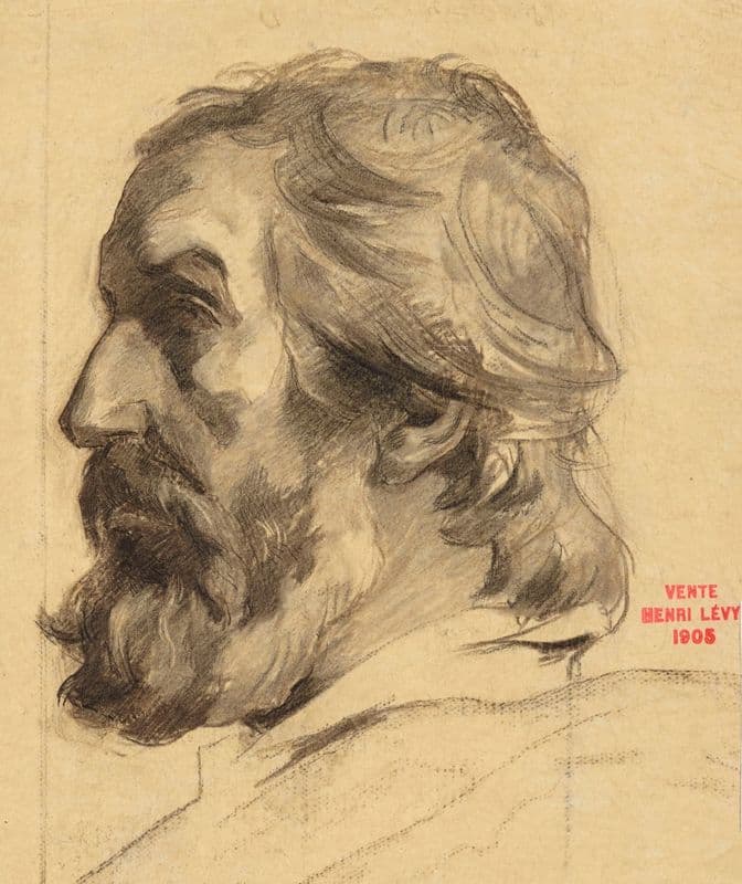 Etude de tête d’homme de profil as a canvas print
