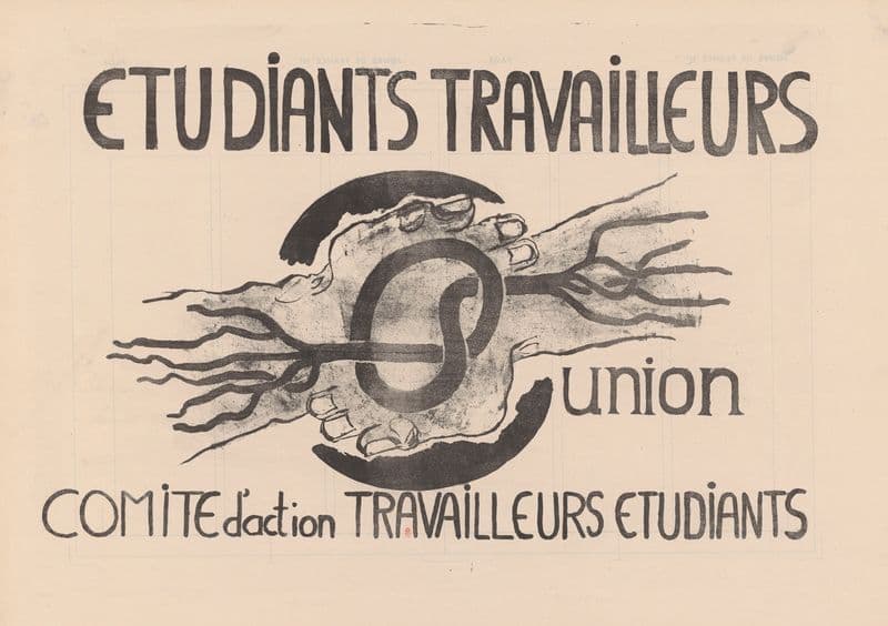 Etudiants Travailleurs Union Comité d’action Travailleurs Etudiants as a canvas print