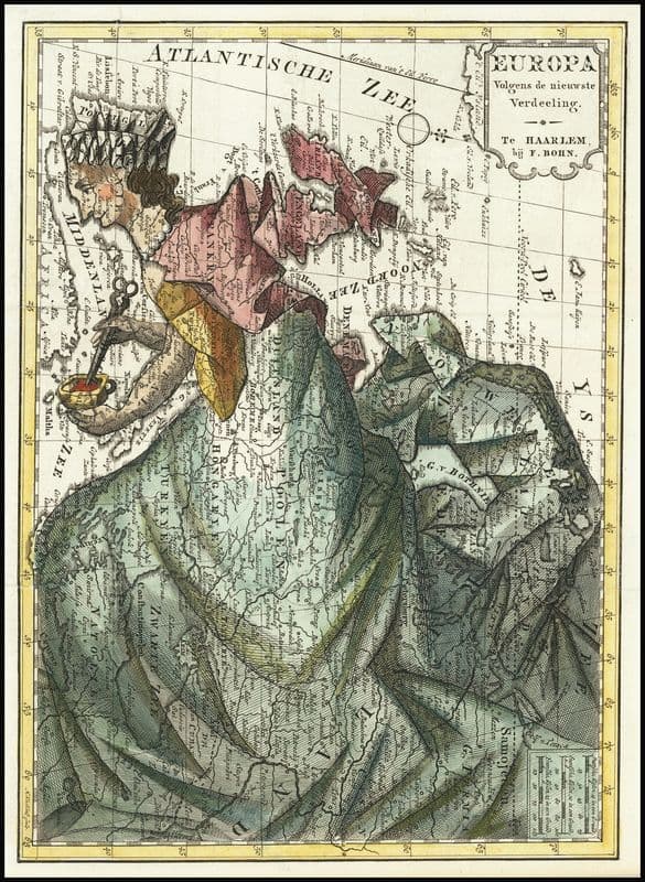 Europa Volgens de nieuwste Verdeeling as a canvas print