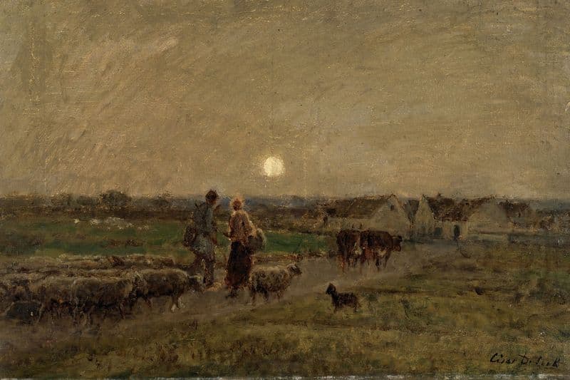 Evening in Normandy (19th century) as a canvas print
