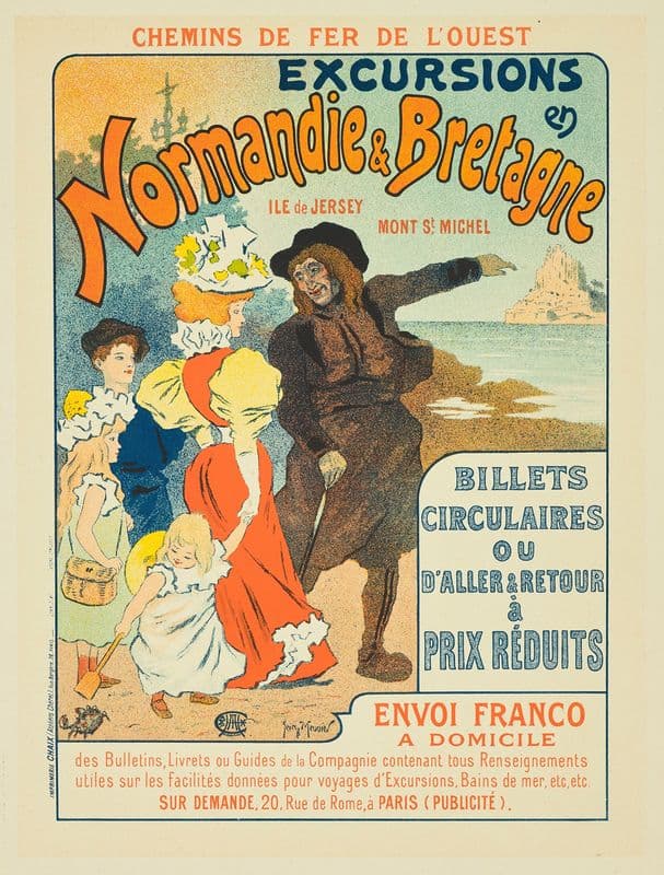Excursion en Normandie et Bretagne as a canvas print