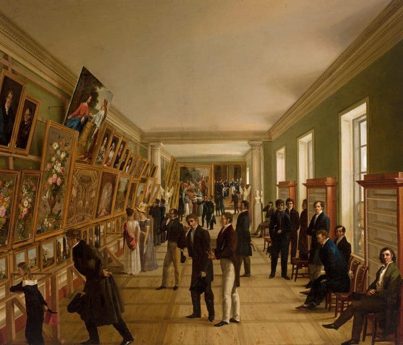 Exhibition of Fine Arts in Warsaw in 1828 as a canvas print