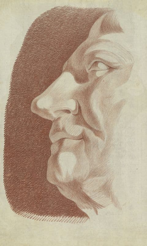 Face of a man (1782-1804) as a canvas print
