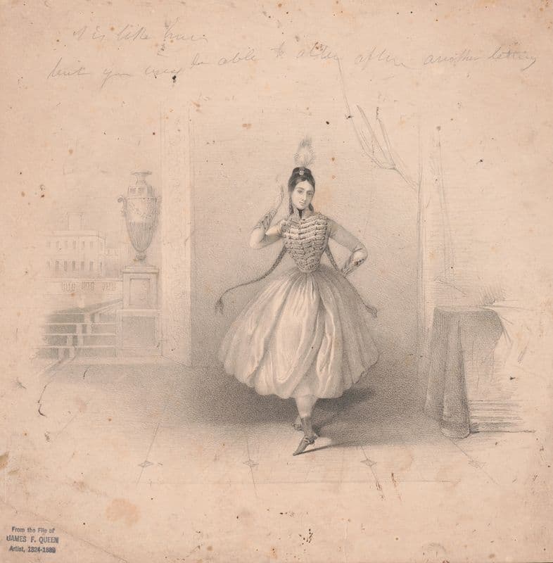 Fanny Elssler music sheet cover (1840-1842) as a canvas print