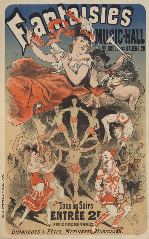 Fantaisies-Music-Hall 28 Boulevard des Italiens as a canvas print