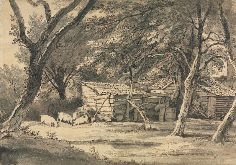 Farm with Pigs Foraging (c. 1789–1821) as a canvas print