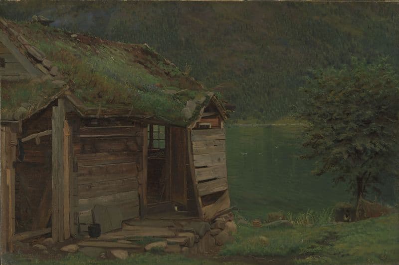 Farmhouse at Balestrand as a canvas print