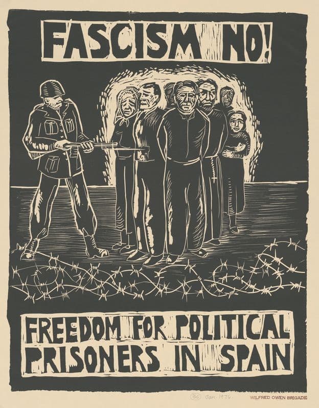 Fascism no! Freedom for political prisoners in Spain as a canvas print