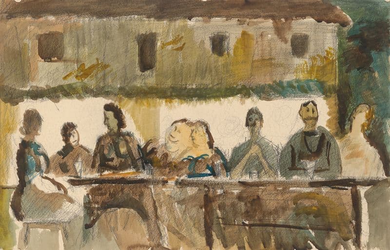 Feast in front of the House (1940-1949) as a canvas print