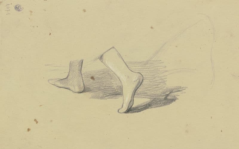 Feet of a walking person as a canvas print