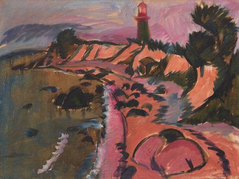 Fehmarnküste mit Leuchtturm as a canvas print