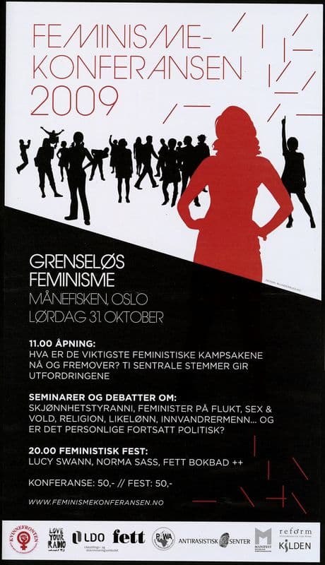 Feminisme-konferansen 2009. Grenseløs feminisme. Månefisken, Oslo. Lørdag 31. oktober. as a canvas print