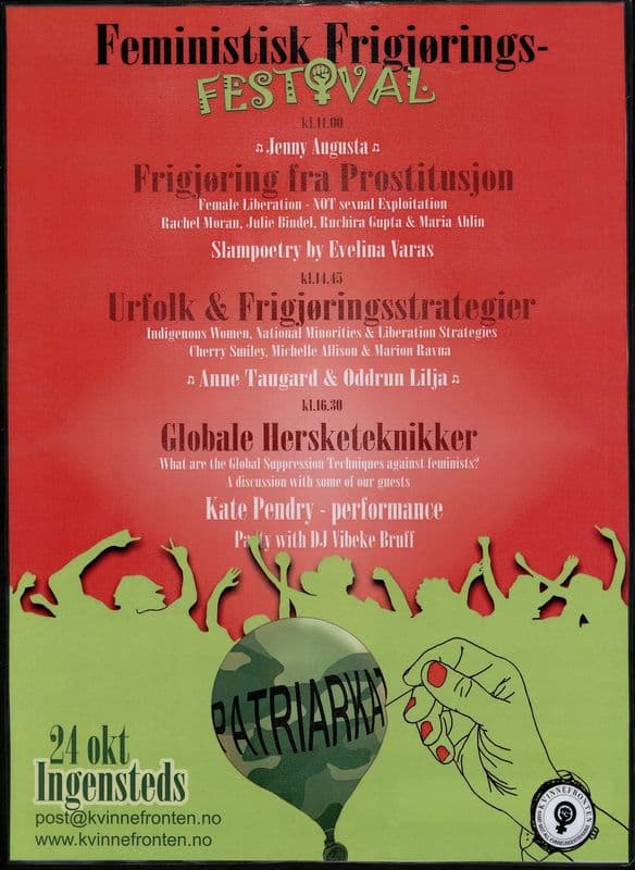Feministisk Frigjørings-Festival. Frigjøring fra Prostitusjon, Urfolk og Frigjøringsstrategier, Globale Hersketeknikker as a canvas print